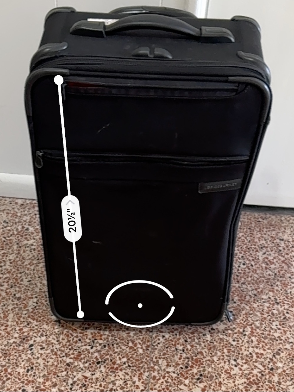 Briggs & Riley Black Carry-On Upright Rolling Travel Suitcase Luggae - Picture 7 of 11